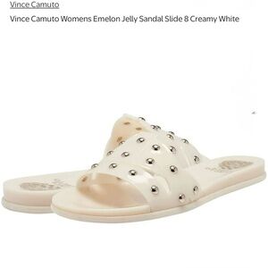 Vince Camuto VC-Emelin  Cream Jelly Sandals with Silver Accents